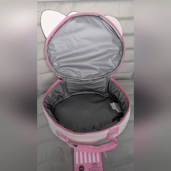 NWT Hello Kitty Face/Round Shaped Insulated Lunch/Snack Box/Bag/Pail/Tote - Picture 13 of 16